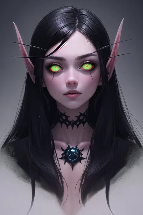 <lora:bloodelf-warcraft-richy-v1:1>, bldelf, glowing eyes, colored sclera, pointy ears, black hair, very long hair, 
Masterpiece...