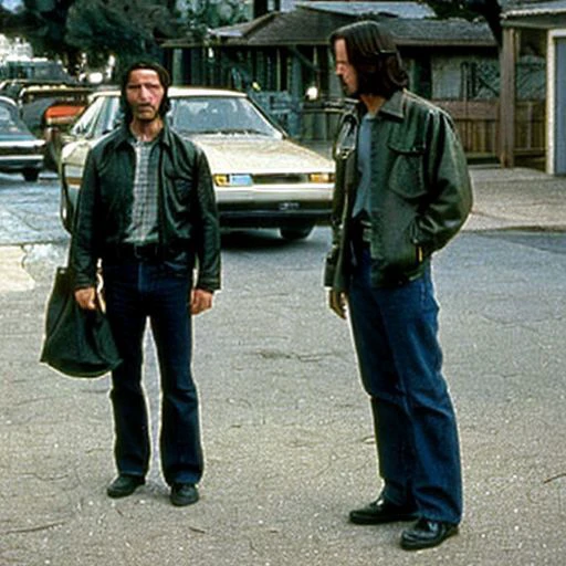 Fotos do filme de Keanu Reeves como Elliott McCabe (vestindo jaqueta), no filme de comédia de 1994 ambientado em San Diego, (44629342622758), estilo 35 mm, Homem, [Roger Donaldson], cinematic, aparência de ação