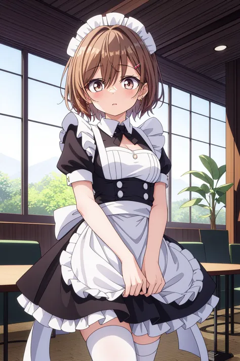 (best quality, highres, masterpiece:1.2), (future japan, japanese:1), (1girl, woman, Tsundere face:1.1), (philosophical maid, we...