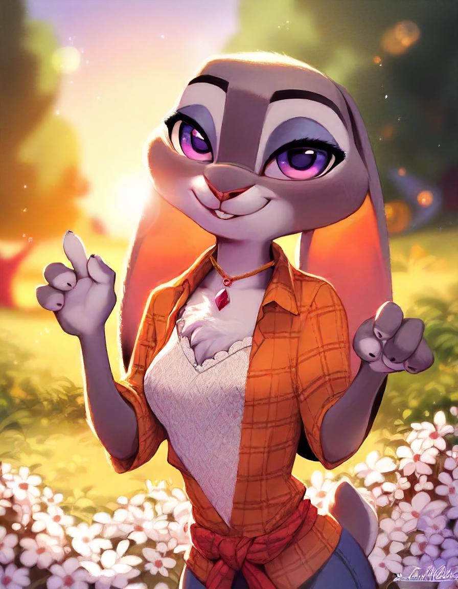 Judy Hopps, Portrait Of Stunningly Beautiful Furry Bunny Girl - SeaArt AI