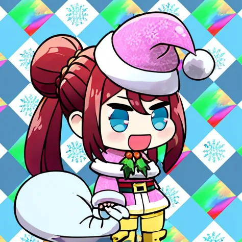 <lora:Padoru_Meme:1>, Padoru_Meme, open mouth, ((masterpiece,best quality)), absurdres, long hair,  <lora:rosa_(pokemon)_v10:0.5...