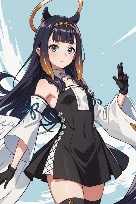 best quality, intricate details,
1girl,      <lora:ninomaeInanisHololive_v2:0.8>i ninomae ina'nis, ina_priestess, tentacle hair, black dress, miniwings, halo, single thighhigh, detached single sleeve, gloves,