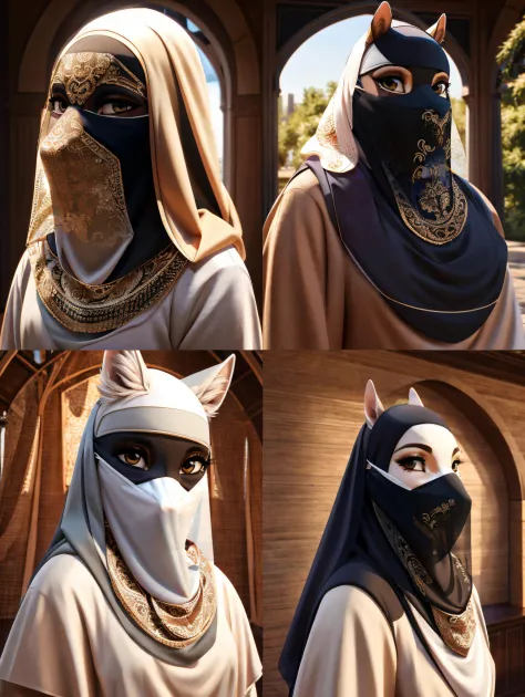 Hijab with mask veil