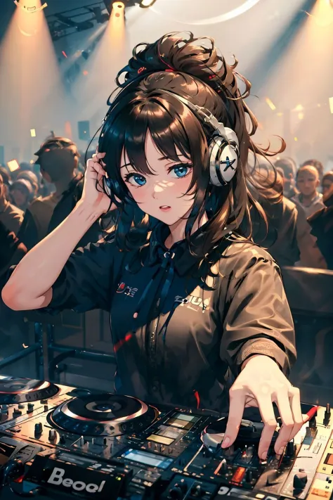 <lora:DJ:1>, DJ, passionate,1girl,, (masterpiece, best quality, high quality, highres, ultra-detailed),
