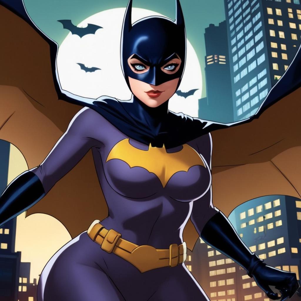 Batmangirl is a female superhero with a bat on her chest - SeaArt AI