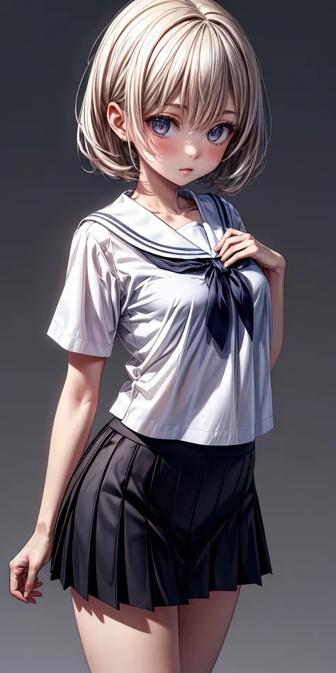 anime girl in a short skirt and a white shirt