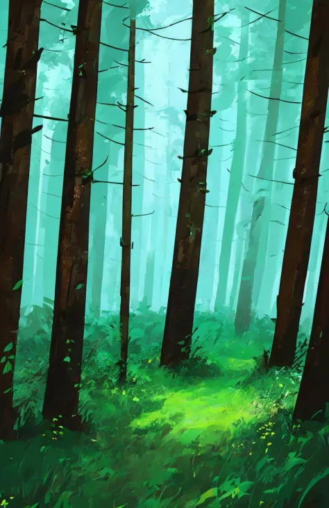 a forest ,  <lora:Paint_style-000007:.8>