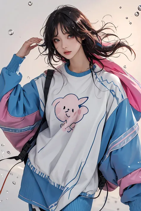 (masterpiece), (best quality), (ultra detailed),(disheveled hair),(illustration),(dynamic angle), (1girl), (Fashionable clothing...