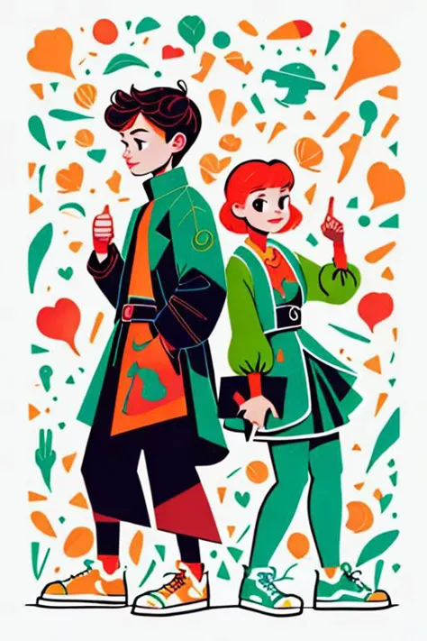 Peter Pan and Wendy, Color Block Art, sekuai