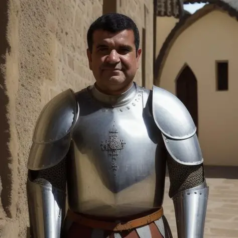 celsoricardo1, Retrato de um homem com uma bela armadura na terra medieval