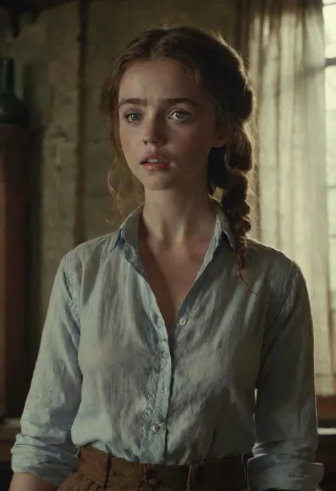 lily carmichael with theia button down shirt in the girl in the spider - man