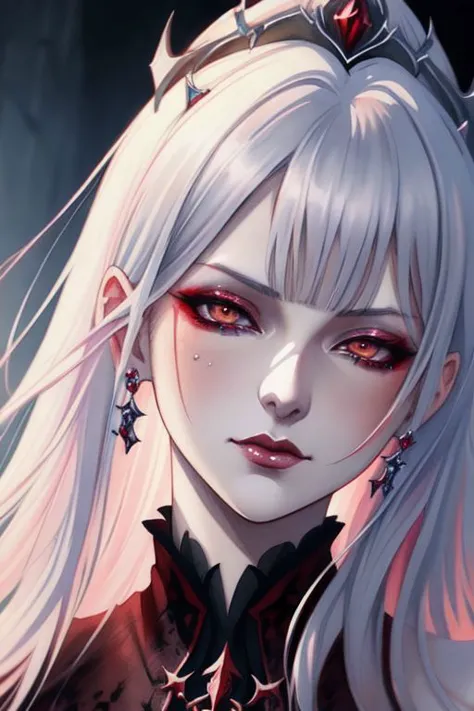 evil blood queen, anime Character Design, Unreal Engine, Beautiful, Tumblr Aesthetic,  Hd Photography, Hyperrealism, Beautiful W...