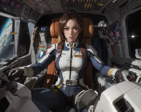 best quality,masterpiece,highly detailed,ultra-detailed,1gir ,gundam seed pilot , kira yamato, 
cyborg ,latex bodysuit, full-length zipper,    ( in Mscockpit,cockpit  :1.3)    <lora:mscockpit-000005:0.5> in space