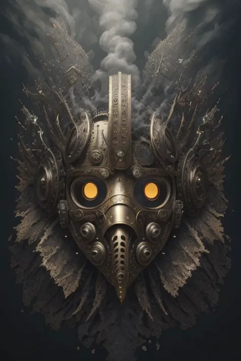 Painting of steampunk mask steampunkai