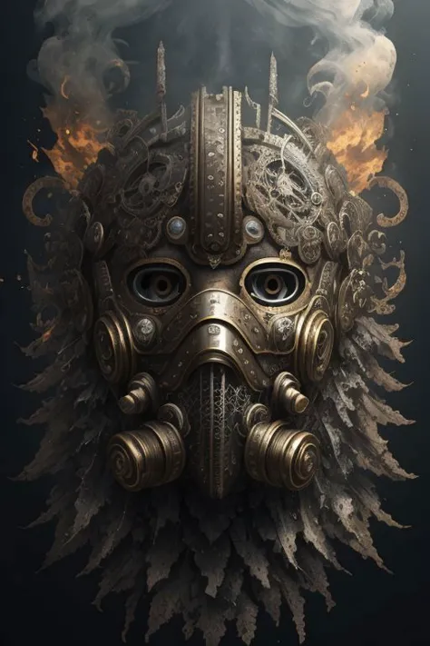 Painting of steampunk mask steampunkai