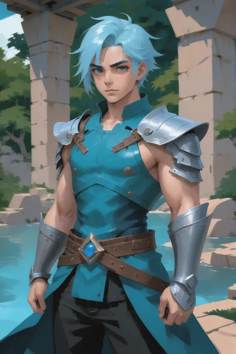 anime style digital painting, (full body:1.2), 1boy, man, ruggedly handsome, solo, [:creative costume design,:0.2] summoner, dar...