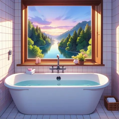 (masterpiece, best quality, detailed:1.5), purple theme, 1girl,  <lora:girllikebathroomwindow:0.8> bathroom window, from side, b...