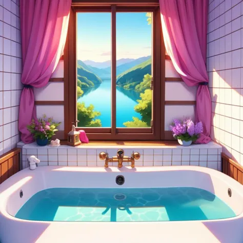 (masterpiece, best quality, detailed:1.5), violet theme, 1girl,  <lora:girllikebathroomwindow:0.8> bathroom window, from side, b...