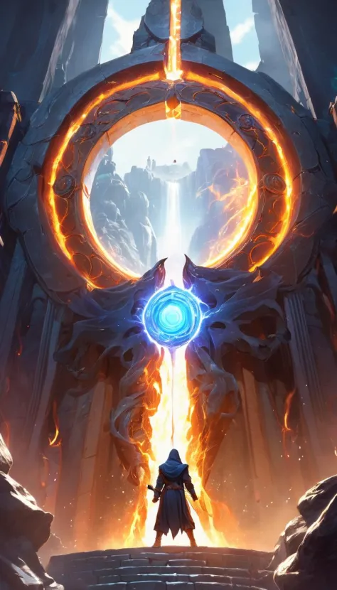 Cinematic scene, hero view, hyperdetailed picture of mages summing a giant portal, action pose, detailed background, masterpiece, best quality, high quality, highres, absurdres, vivid, Dungeons and Dragons <lora:dungeons_and_dragons_xl_v3:1>