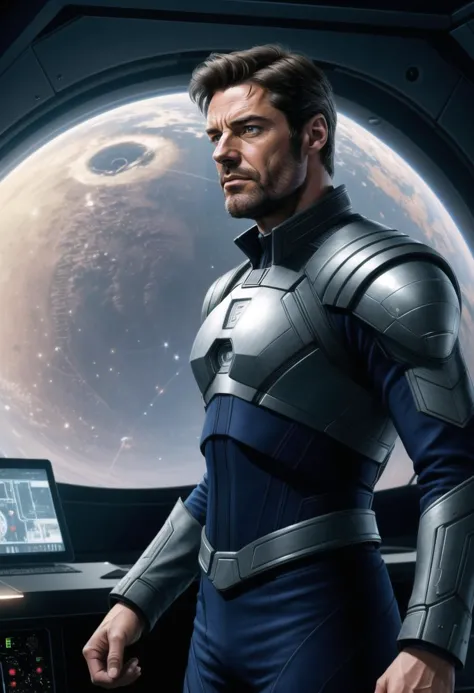 ((ultra intricate details, digital art style, airbrushed)),, 1man, a handsome starship captain, (Henry Cavill:0.7)|Hugh Jackman|...