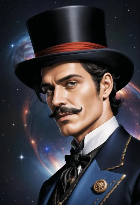 ((ultra intricate details, digital art style, airbrushed)), (1man), an english businessman wearing a top hat sauntering along th...