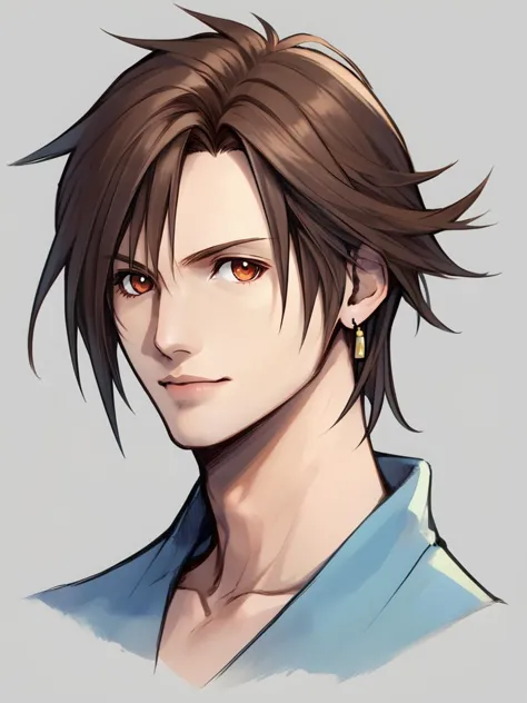 score_9, score_8_up,score_7_up,1boy, solo,blank background,portrait, <lora:Nomura_Tetsuya_Style:1>final fantasy 8 ,brown hair, squall leonhart,