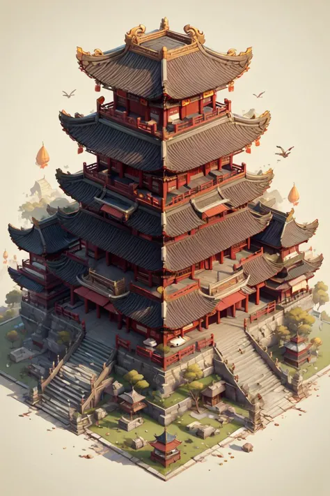 isometric chinese style architecture   <lora:isometric_chinese_style_architecture_v01:0.8>