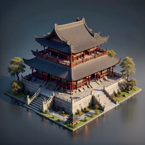 Isometric Chinese style Architecture LoRa