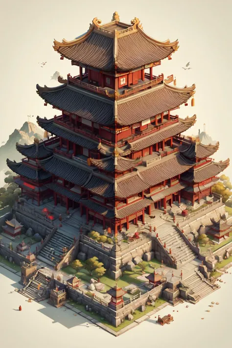 isometric chinese style architecture   <lora:Isometric_Chinese_style_architecture_v01:0.8>