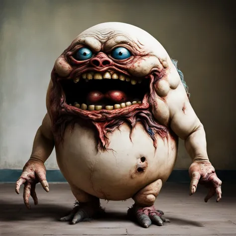 <lora:fx-monsters-xl-mrey-nocap:1> ugly disfigured humpty dumpty monster