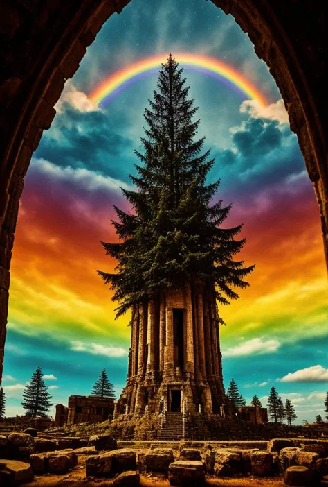 ((KODAK digital color))((Ancient sugar pine tree in Holy of holies))Photo Masterpiece 8k wallpaper((inner sanctuary 
temple of  ...