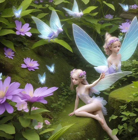 Les fées sont souvent représentées comme petites, des êtres délicats à la beauté éthérée. Ils sont généralement représentés avec des ailes, qui leur permet de voler.