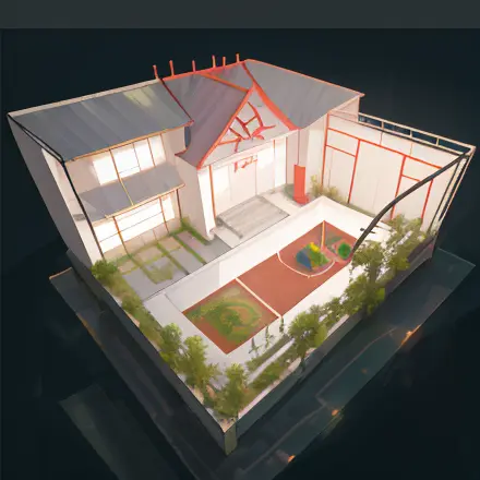 baijingtu,a house  ,simple background,prospect,top view
