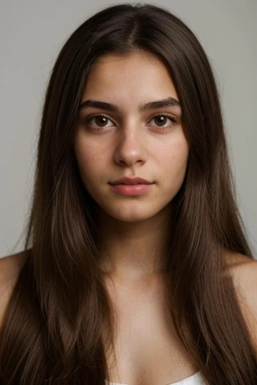 プロ, 傑作, 8k, 19歳のかわいいラテン系の女の子の超現実的な肖像画, 長い髪, (恥ずかしそうに:1.3), 詳細な顔, 詳細な肌, 写真, 本社, 写実的な,