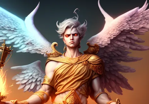 textless, best quality, war in heaven (serphm:1.3) archangel holding god weapon, battling demons in another world, ggffff666666