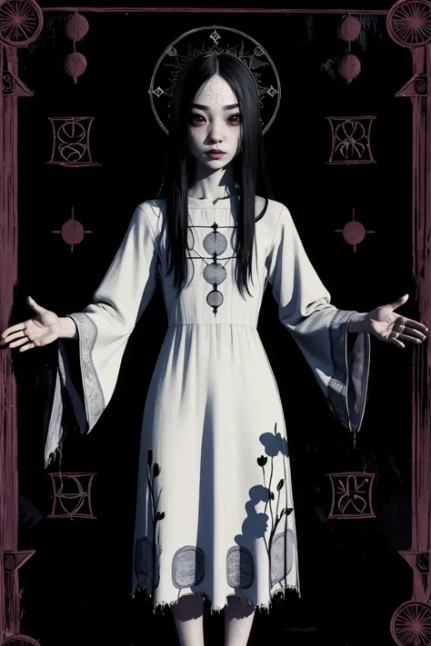 <lora:CHA Sadako TheOnryoS-10DBDV8:0.6> sadako pale skin dress, ultra-detailed intricate masterpiece professional (bokeh:0.6)  4...