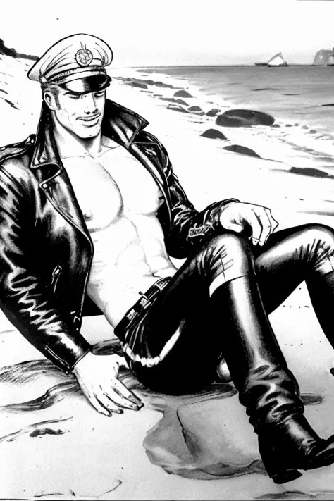 Tom of Finland Ink Drawing Style