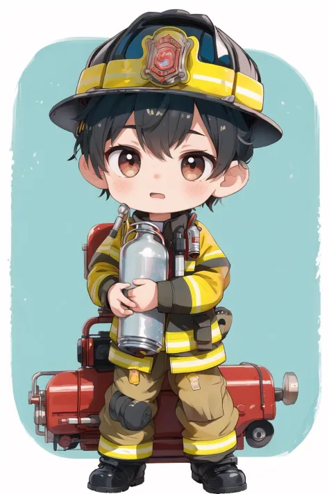 obra maestra,mejor calidad,chico,bombero,chibi