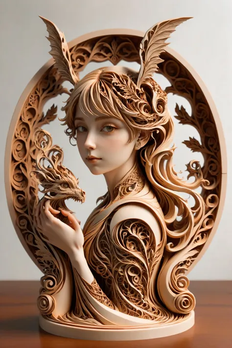 woodfigurez mural of a woman, in the style of aaron horkey, in the style of aphonse mucha  <lora:add-detail-xl:1>  <lora:woodfig...