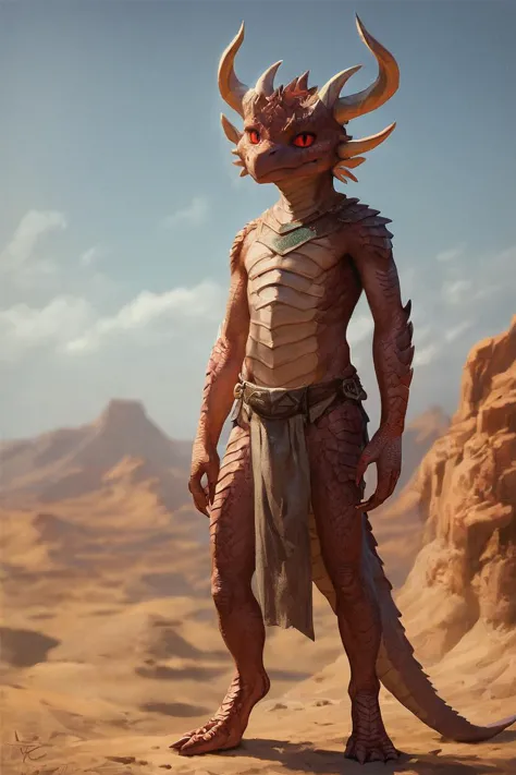 a man in a horned costume stands in the desert