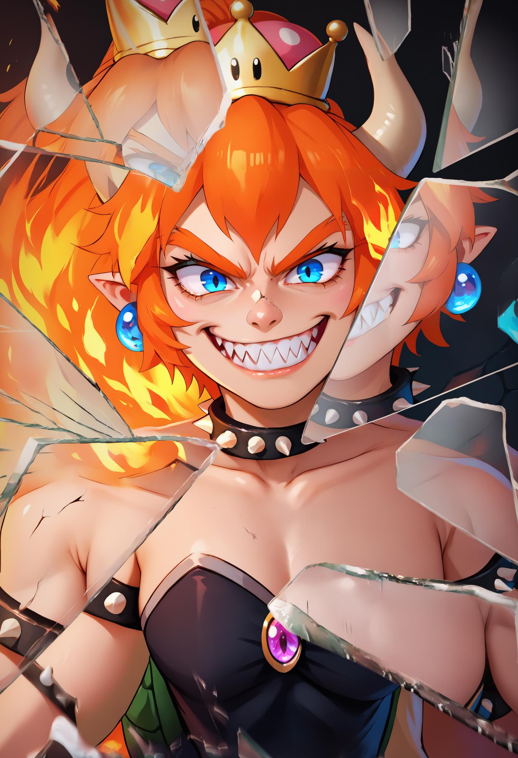 Bowsette, heißes Dekolleté, Frontalansicht der Titten, Titten in Nahaufnahm...