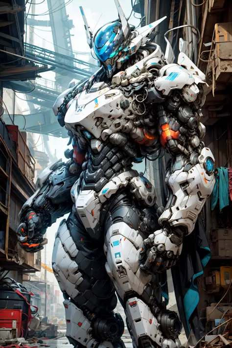 1 woman inside a huge bulky exoskeleton  robot  , ((bulky)) armor,  mecha, 
ink, clean lines,  negative space, high contrast, gradient color, 
 <lora:add_detail:1>   <lora:nijiMecha:1>