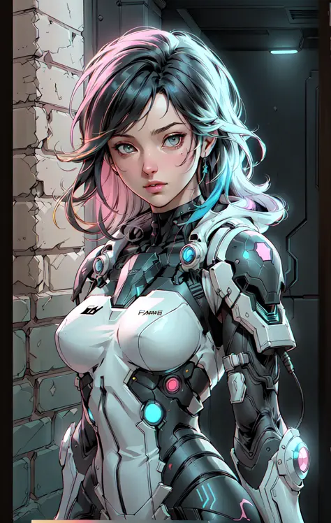 (comic style), (colored line art:1.5), ((Best quality)), ((masterpiece)), (detailed:1.4), 3D, an image of a beautiful cyberpunk female,HDR (High Dynamic Range),Ray Tracing,NVIDIA RTX,Super-Resolution,Unreal 5,Subsurface scattering,PBR Texturing,Post-processing,Anisotropic Filtering,Depth-of-field,Maximum clarity and sharpness,Multi-layered textures,Albedo and Specular maps,Surface shading,Accurate simulation of light-material interaction,Perfect proportions,Octane Render,Two-tone lighting,Wide aperture,Low ISO,White balance,Rule of thirds,8K RAW, (realistic:1.3), (mature adult:1.5) <lora:OC:0.6>