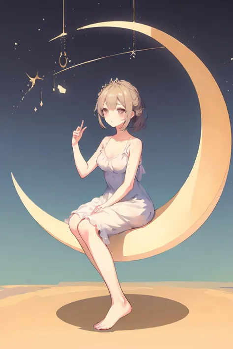 sitting on the crescent moon/月に乗る