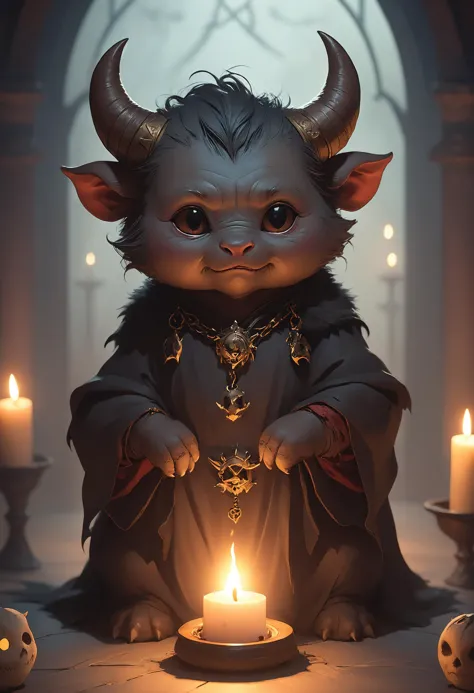 cute, cuddly, adorable, (occult:1.3), witchcraft, demon summoning, demonic possession, devil worship, voodoo, great lighting, mo...