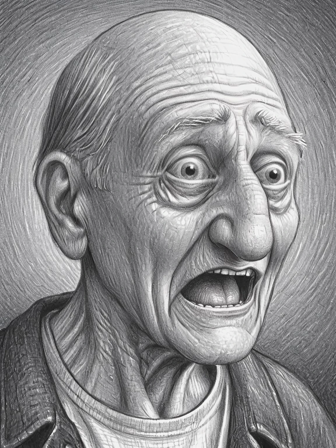 funny wrinkled old man face