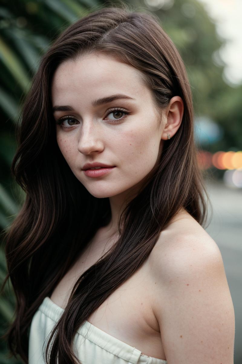 A close up of a woman with long hair and a white dress - SeaArt AI