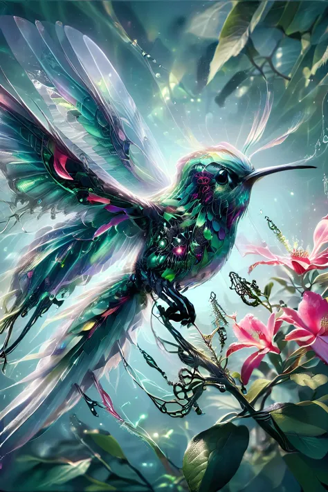 macro image,((hummingbird:1.3)),translucent wings,beautiful,<lora:Midjourney_Fantasy_XL:0.8>,<lora:SDXLHighDetail_v5:0.8>,<lora:...