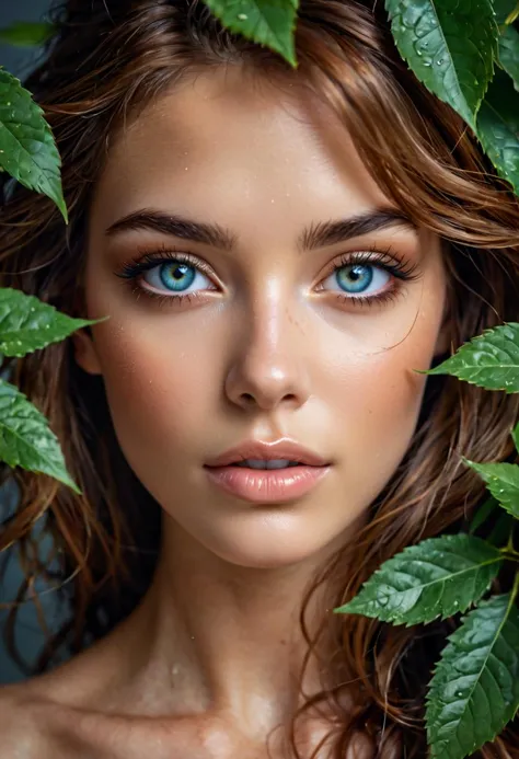 glamorous photo portrait of a unique breathtaking and beautiful woman face close-up, stunning detail, hyper detailed eyes, detai...