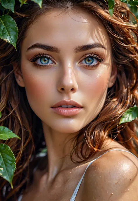 glamorous photo portrait of a unique breathtaking and beautiful woman face close-up, stunning detail, hyper detailed eyes, detai...